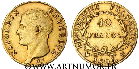 Premier Empire - 40 Francs Napoléon, 1806 U Turin