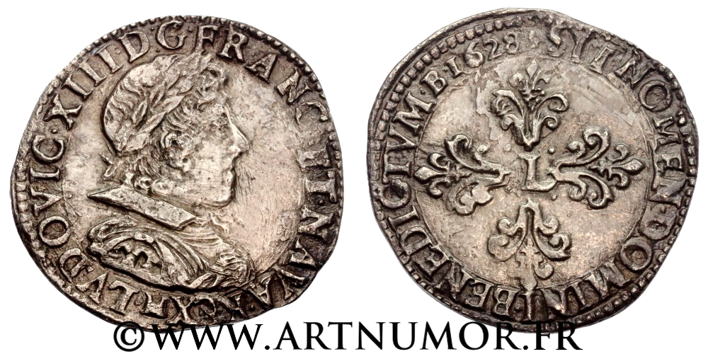 Louis XIII - Demi franc, 1628 M Toulouse