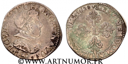 Louis XIII - Demi franc, 1628 M Toulouse