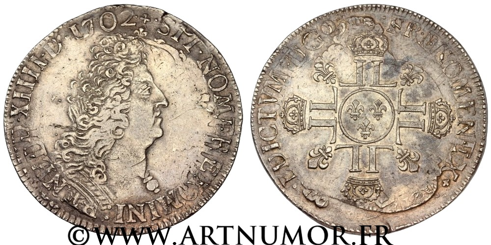 Louis XIV - Ecu aux 8 L, 2ème type. Date et atelier illisibles