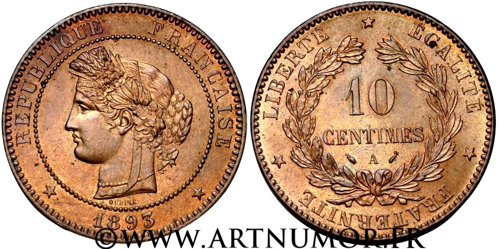 Cérès - 10 Centimes 1893 A Paris