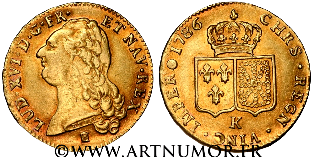 Louis XVI - Double louis d'or à la tête nue, 1786 K Bordeaux