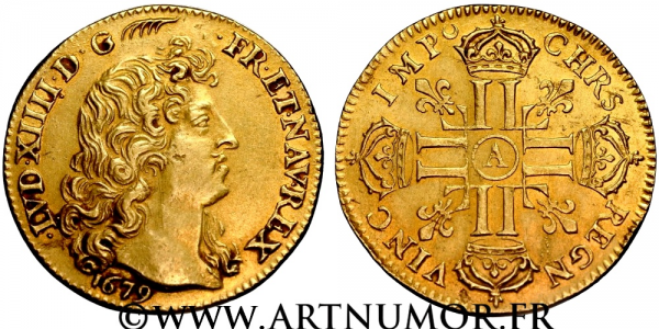 Louis XIV - Louis d'or à la tête virile, 1679 A...