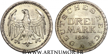 Allemagne - 3 Mark 1924 Berlin