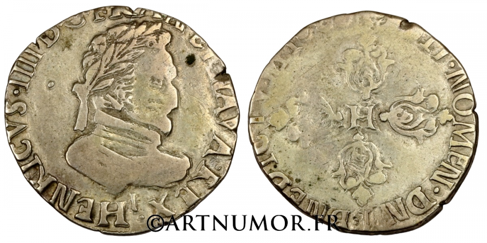 Henri IV (1589-1610) - Demi Franc 160(.) I Limoges. TB