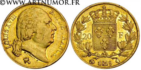 Louis XVIII - 20 Francs,...