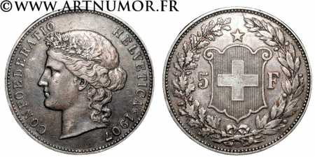 Suisse - 5 Francs Helvetia,...