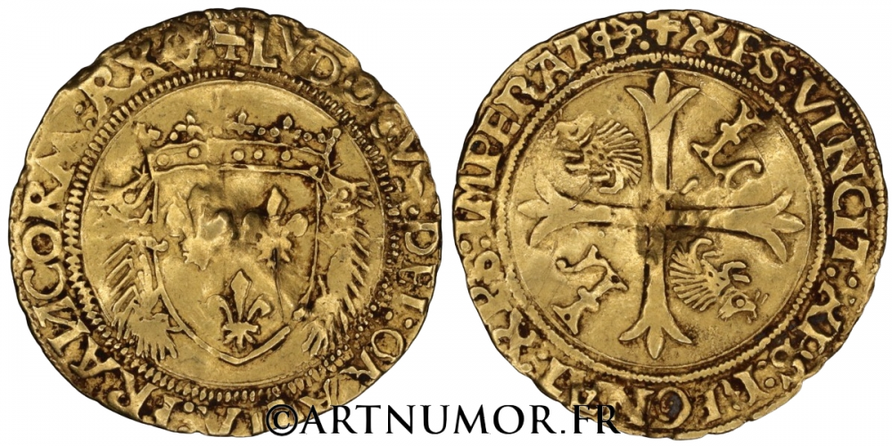 Louis XII (1498-1514)  - Ecu d'or aux porcs-épics, Bayonne. TB+