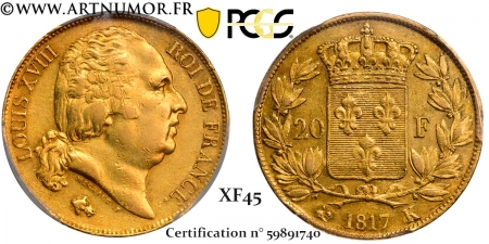 Louis XVIII - 20 Francs Or...