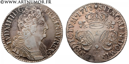Louis XIV - Demi écu aux 3...