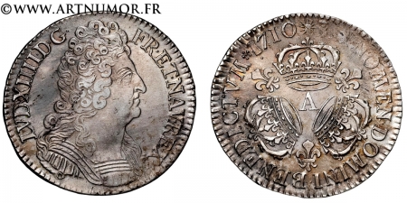 Louis XIV - Demi écu aux 3...