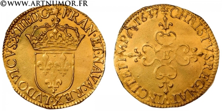 Louis XIII - Ecu d'or au...
