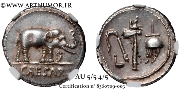 Jules César - Denier | NGC AU 5/5 4/5