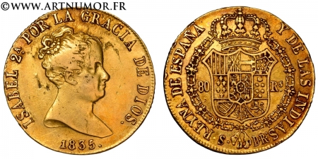 Espagne - Isabelle II, 80...