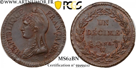Consulat - 1 Décime type...