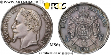 Napoléon III - 5 Francs...