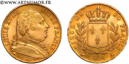 Louis XVIII - 20 Francs Or...
