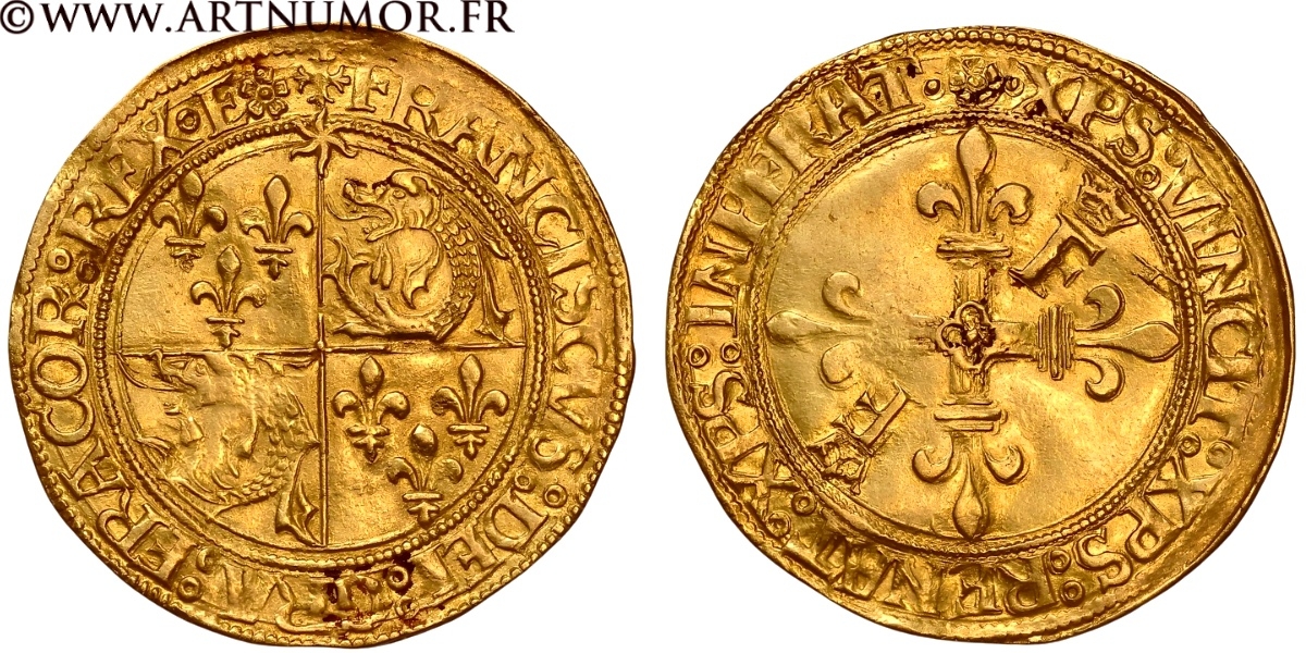 François I - Ecu d'or au soleil du Dauphiné, 2e type Grenoble