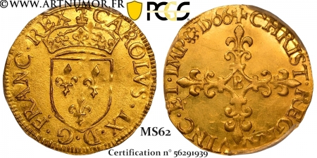 Charles IX - Ecu d'or au...