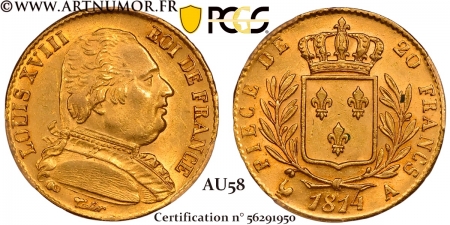 Louis XVIII - 20 Francs Or...