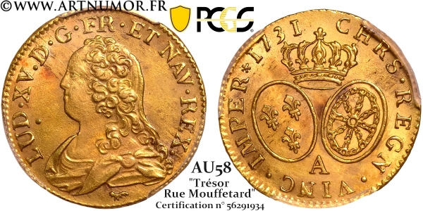 Louis XV - Louis d'or aux lunettes, 1731 A...