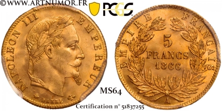 Napoléon III - 5 Francs Or,...