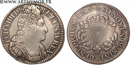 Louis XIV - Écu aux 3...