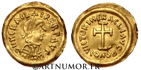 Héraclius (610-641) - Trémissis d'or, Ravenne. TTB