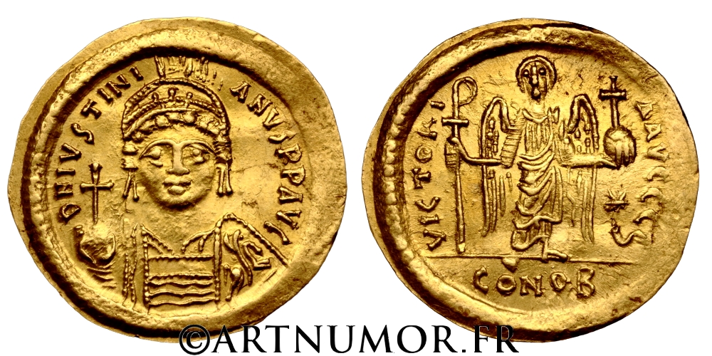 Justinien I (527-565) - Solidus, Constantinople. SUP+