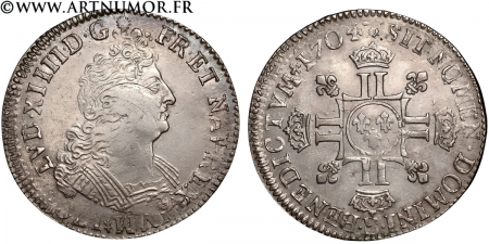 Louis XIV - Demi écu aux 8...