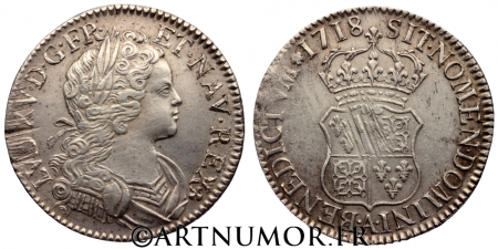 Louis XV (1715-1774) - Ecu de Navarre, 1718 A Paris. TTB