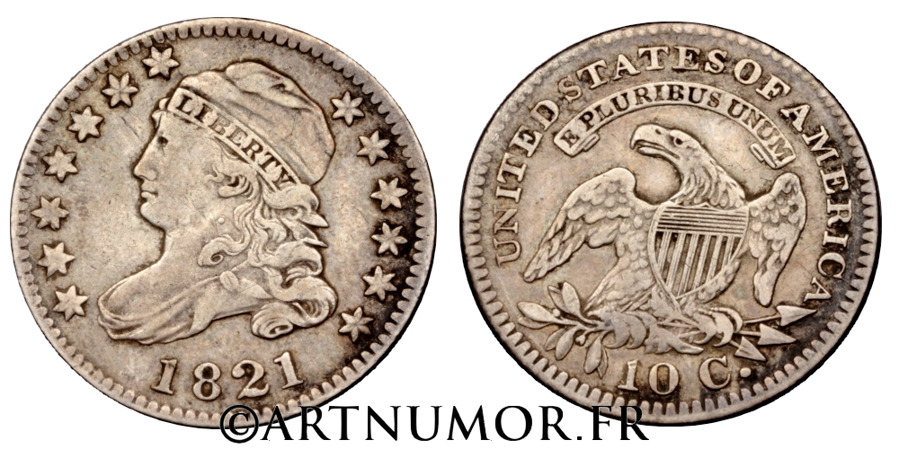 USA - 10 Cents Liberty, 1821