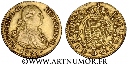 Espagne - Charles IV, 1 Escudo 1791 Madrid