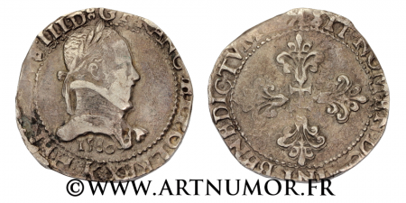 Henri III - Franc au col plat, 1580 K Bordeaux