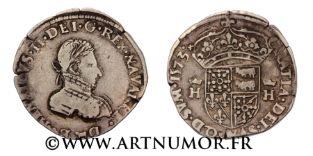 Navarre-Béarn, Henri III de Navarre, II de Béarn. Demi teston 1573