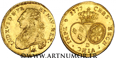 Louis XVI - Double louis d'or au buste habillé, 1777 D Lyon