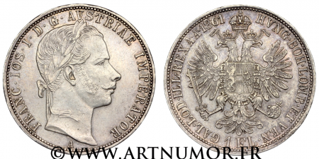 Autriche - François Joseph I, 1 Florin 1861 Vienne