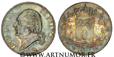 Louis XVIII - 5 Francs buste nu, 1817 A Paris