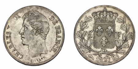 Charles X - 5 Francs, 1827 BB Strasbourg