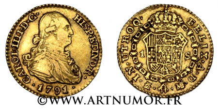 Espagne - Charles IV, 1 Escudo 1791 Madrid