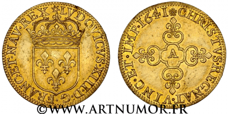 Louis XIII - Ecu d'or au soleil, 1641 A Paris Monnaie du Louvre