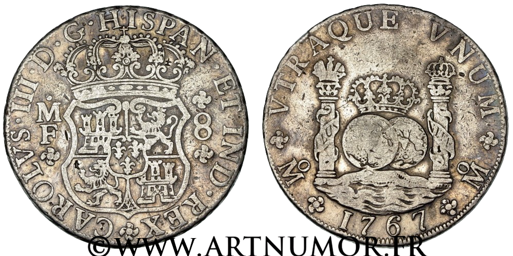 ‌Mexique - Charles III, 8 Reales 1767 Mexico