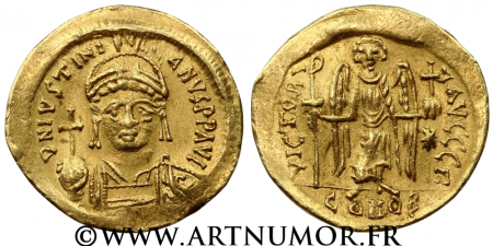 Justinien I - Solidus, Constantinople