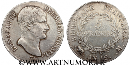 Bonaparte Premier Consul - 5 Francs, An 12 M Toulouse